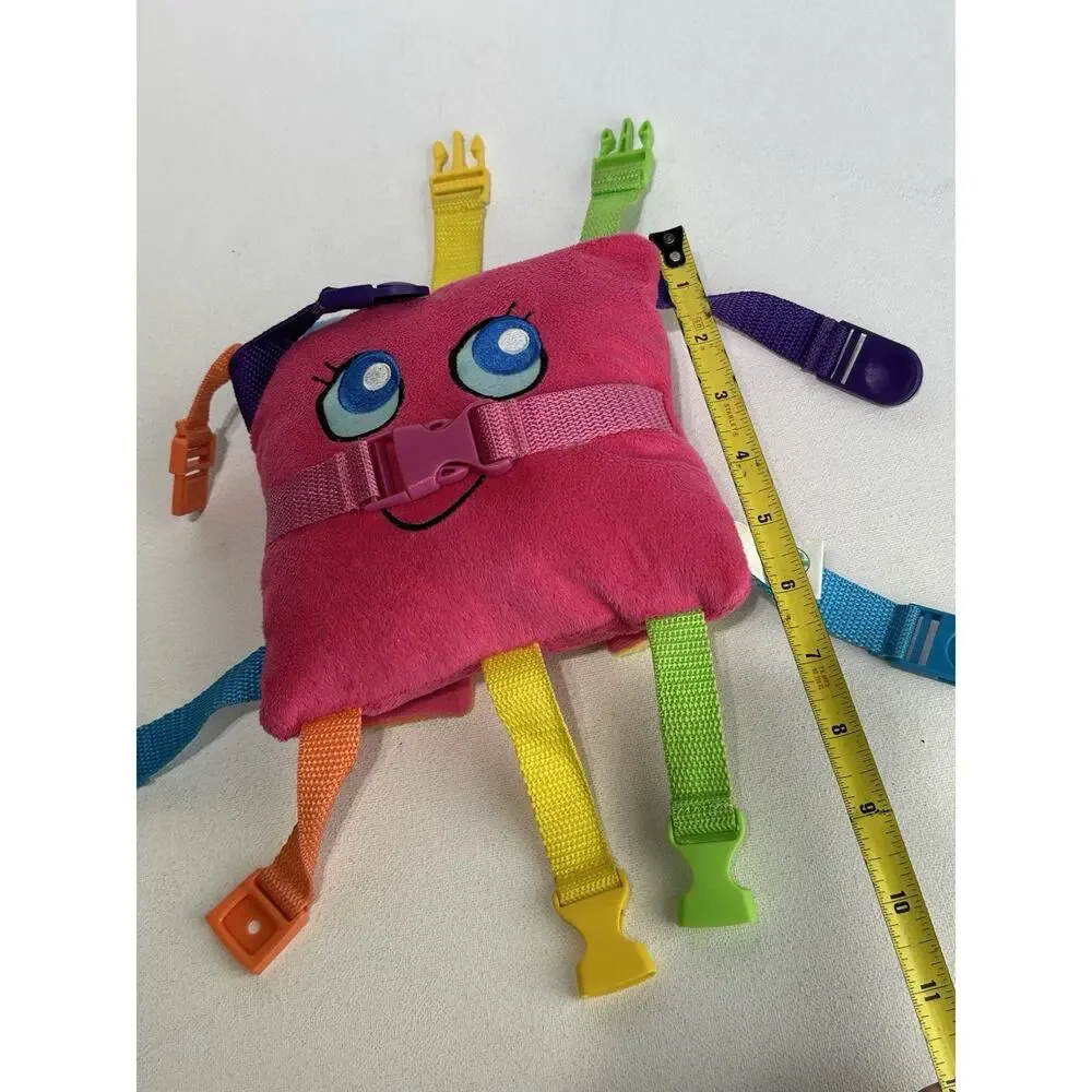 Buckle Toys Bella Sensory Activity Plush Buckle Pillow Learning Travel Toy